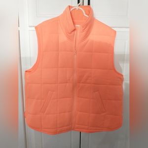 Lou & Grey Signature Soft Coral Pink Quilted Vest Size XL Boho Chic Classic